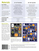 Happy Halloween back pattern cover has material requirements and suggestions.