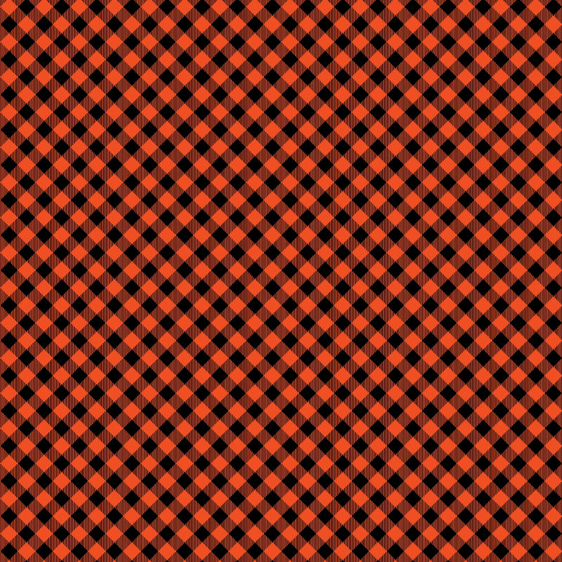 Happy Hauntings 14948-91 Checked Black/Orange by Greta Lynn for Kanvas.
