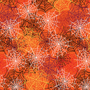 Happy Hauntings 14950G-39 Spooky Spiderwebs Orange by Greta Lynn for Kanvas.