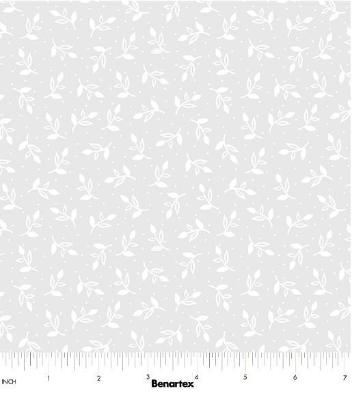 Happy Heart 16163-08 Sprigs Light Grey by Jessica Flick for Contempo with Benartex