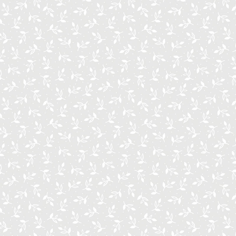 Happy Heart 16163-08 Sprigs Light Grey by Jessica Flick for Contempo with Benartex