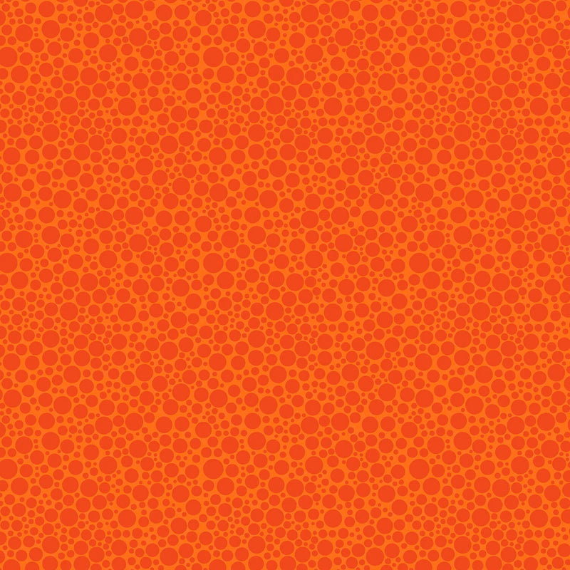 Happy Notes 16441-38 Bubble Bath Orange by Sugaridoo Quilt Studio for Benartex.