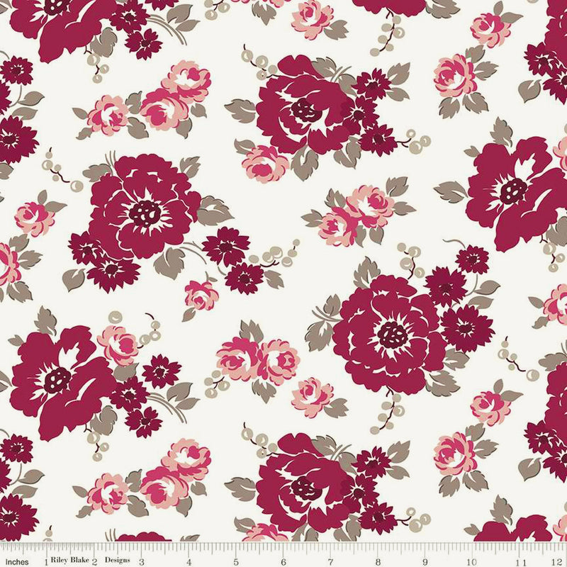 Heartfelt C13491-WHITE Floral by Gerri Robinson for Riley Blake Designs