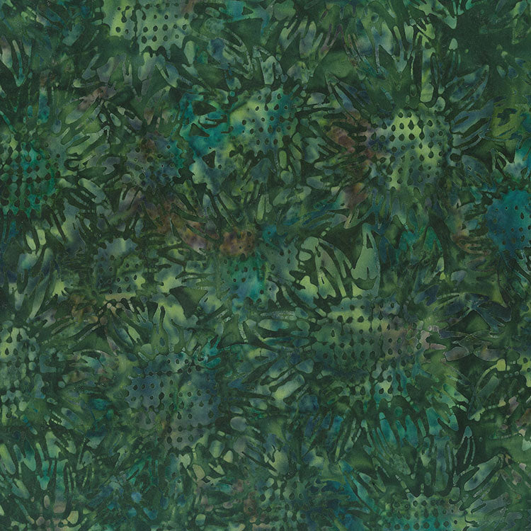 Heartland Batik 83173-79 Sunflowers Dark Green by Banyan Batiks Studio for Banyan Batiks by Northcott