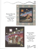 A quilting pattern booklet page showing two quilt designs: 'Heavens Above the Prairies' by Ginny Warden and 'Heavens Above the City' by Joanne Baird & Caryl Yarmchuk, with sizes.