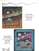 A quilt pattern booklet page showing two quilt designs: 'Desert Storm' by Susan Strong and 'Those Glorious Prairie Sunsets' by Joan Wing, with text on a white background.