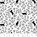 Hide and Seek 27651-10 White/Black B&W Cat Toss by Deborah Edwards for Northcott
