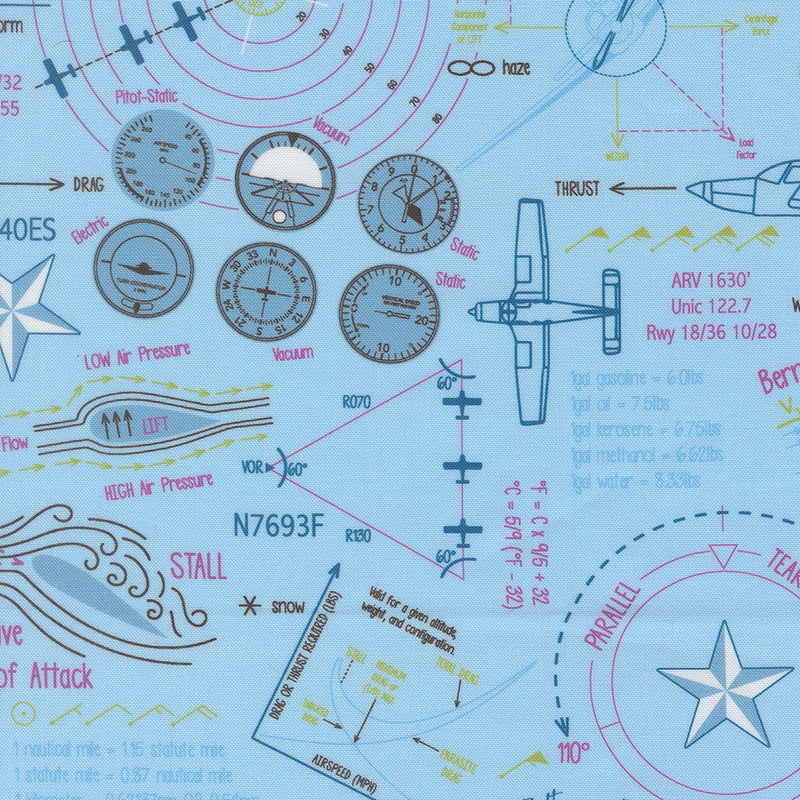 High Flight 45061-14 Sky by Sarah Thomas of Sariditty for Moda.