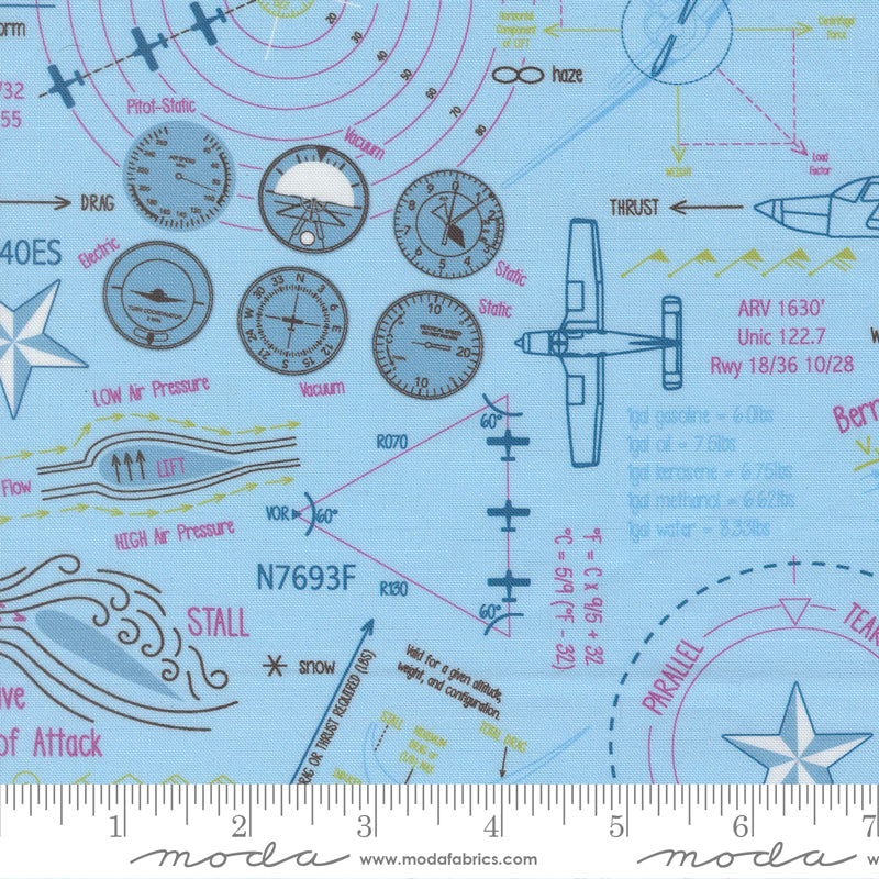 High Flight 45061-14 Sky by Sarah Thomas of Sariditty for Moda.