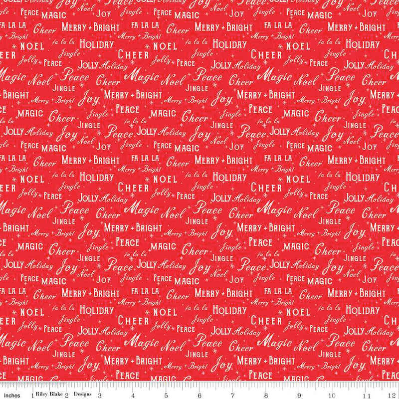 Holiday Cheer C13613-RED Text by My Mind's Eye for Riley Blake Designs