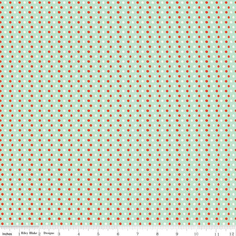 Holiday Cheer C13616-MINT Dots by My Mind's Eye for Riley Blake Designs