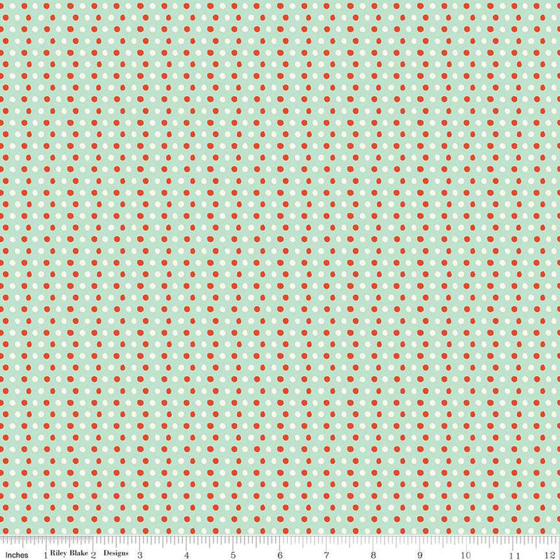 Holiday Cheer C13616-MINT Dots by My Mind's Eye for Riley Blake Designs