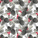 Holiday Style 3391-90 Lt. Gray Pine Cones by Satin Moon Designs for Blank