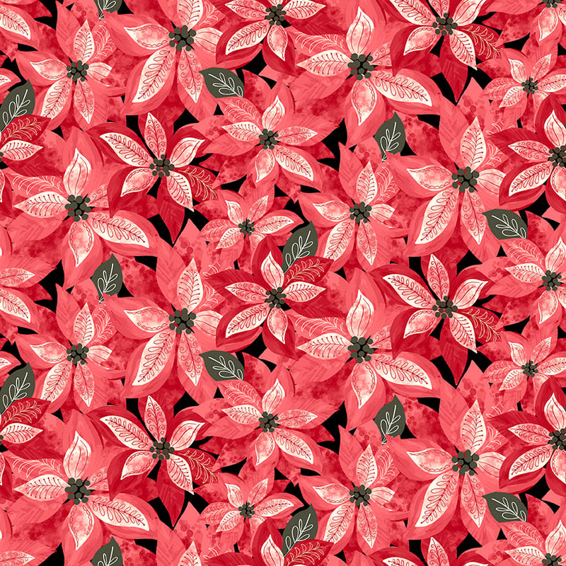 Holiday Style 3396-88 Red Poinsettias by Satin Moon Designs for Blank