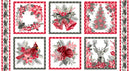 Holiday Style Panel 3388-01 White Christmas Blocks by Satin Moon Designs for Blank