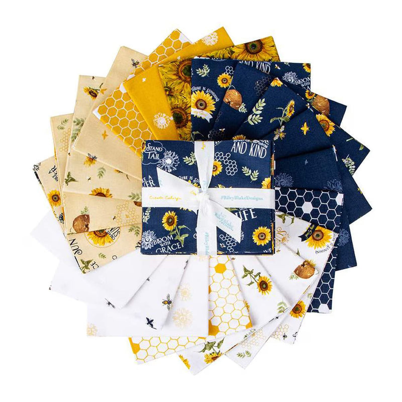 Honey Bees and Flowers Please Fat Quarter Bundle FQ-15130-20 by Tara Reed for Riley Blake Designs