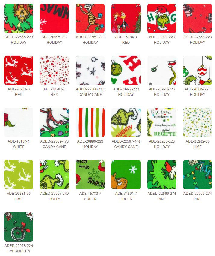 How The Grinch Stole Christmas Holiday Colorstory Fat Quarter Bundle FQ-2147-25 licensed to Robert Kaufman Fabrics