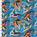 Hummingbird Bouquet 22960-BLU-CTN-D Fanciful Flyers by Shawna Stewart for 3 Wishes Fabric