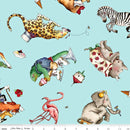 Hungry Animal Alphabet C10182-BLUE Animal Toss by Janet Wecker Frisch for Riley Blake Designs