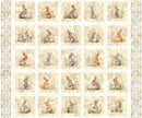 Hunny Bunny Panel 30975-E Cream Bunny Picture Patches by Morris Creative Group for QT Fabrics