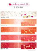 I Heart Ombré Metallic 5" Dessert Roll 10875DRM by Vanessa Christenson of V. & Co. for Moda