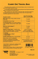 Carry On! Travel Bag Picture of Back of Pattern ByAnnie PBA215