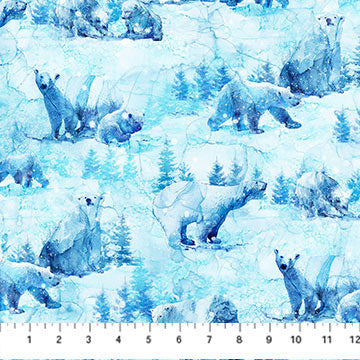 Illuminations DP27004-42 Light Blue Open Bears by Deborah Edwards and Melanie Samra for Northcott