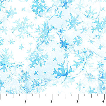 Illuminations DP27006-42 Light Blue Snowflakes by Deborah Edwards and Melanie Samra for Northcott