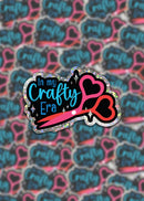 Sticker with 'In my Crafty Era' text on a patterned background