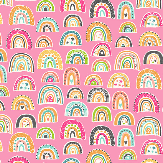 In The Jungle TP-2605-P Pink Rainbows by Makower.