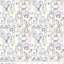 Inky Dog Club Flannel F16024-WHITE by RBD Designers for Riley Blake Designs.