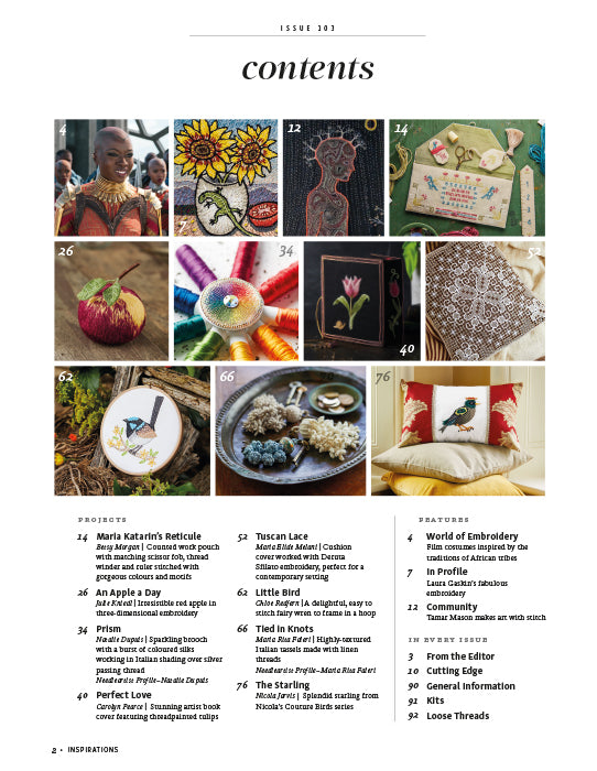 Inspirations Issue 103 - The Artful Needle Contents INS103