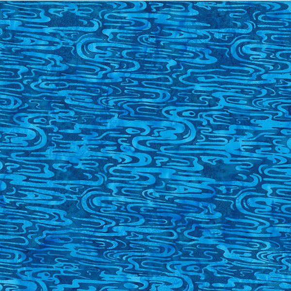 Island Time Batik U2483-7 Blue by Hoffman Fabrics