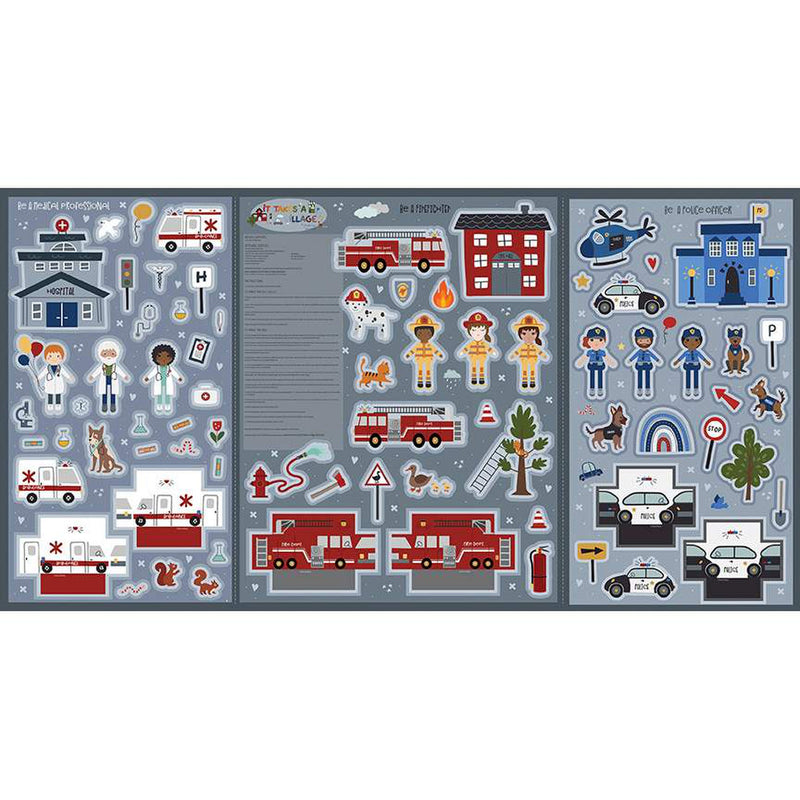 It Takes a Village Felt Panel FT15467-PANEL by Jennifer Long for Riley Blake Designs