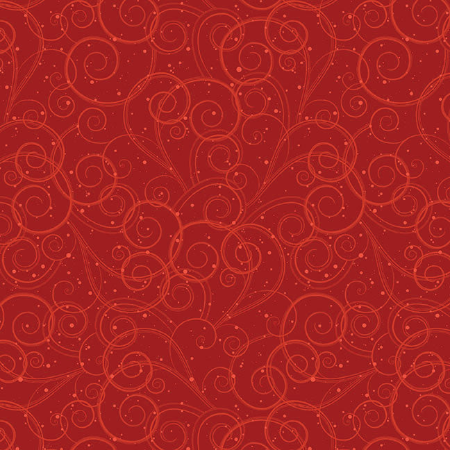 It's Snow Wonder 2705-88 Red Swirls with Dots by Elsie Ess for Blank