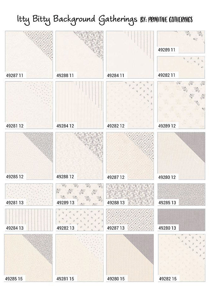 Itty Bitty Background Gatherings Fat Quarter Bundle 49280AB by Primitive Gatherings for Moda