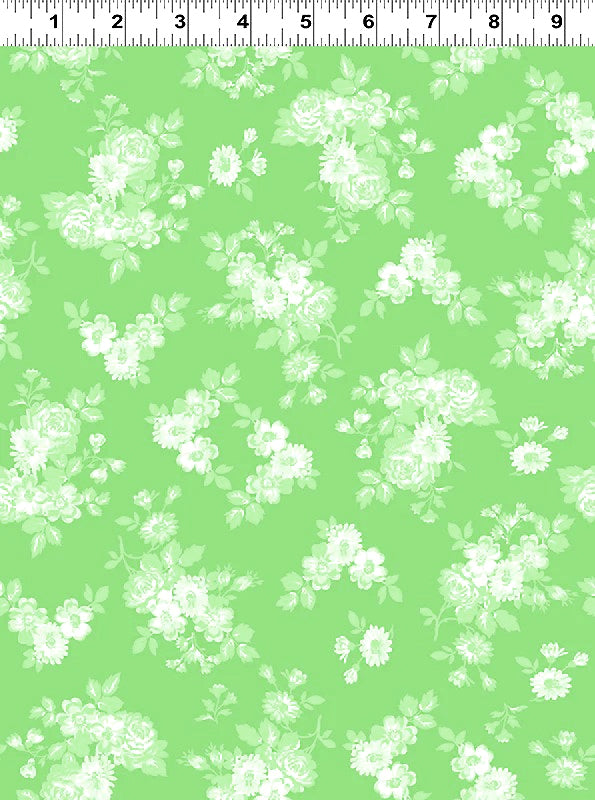 Janey Y2706-20 Light Green Tonal Floral Bouquet by Tanya Whelan for Clothworks