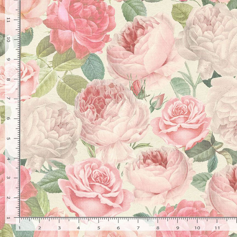 Jardin ROSE-CD2561 CREAM Packed Roses by Timeless Treasures