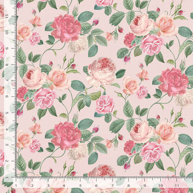 Jardin ROSE-CD2563 PINK Rose Bouquet by Timeless Treasures