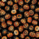 Jeepers Creepers 31010-J Black Decorative Pumpkin Toss by Morris Creative Group for QT Fabrics