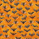 Jeepers Creepers 31014-O Orange Bats by Morris Creative Group for QT Fabrics