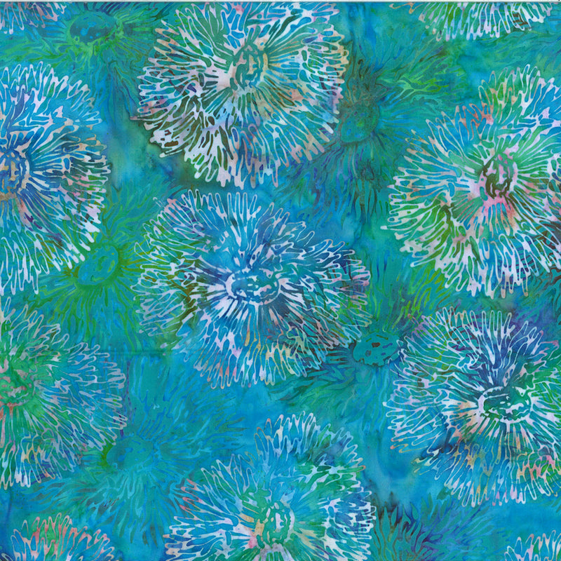 Jellyfish Batiks MR45-200 Blue Hawaiian by McKenna Ryan for Hoffman Fabrics