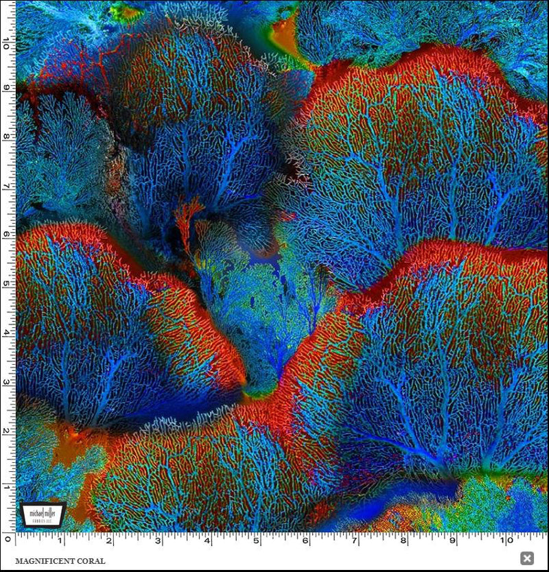 Jewels of the Sea DCX11122-INDI-D Indigo Magnificent Coral by Michael Miller Fabrics