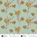 Jingle Bell 108" AW-10363-B Leaves and Berries 108 Vintage Blue by Edyta Sitar for Andover Fabrics
