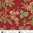 Jingle Bell A-10343-R Ornamental Garden Cranberry by Edyta Sitar for Andover Fabrics