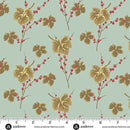 Jingle Bell A-10345-B Leaves and Berries Vintage Blue by Edyta Sitar for Andover Fabrics