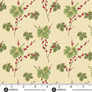 Jingle Bell A-10345-L Leaves and Berries Buttercream by Edyta Sitar for Andover Fabrics