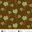 Jingle Bell A-10345-N Leaves and Berries Dark Chocolate by Edyta Sitar for Andover Fabrics