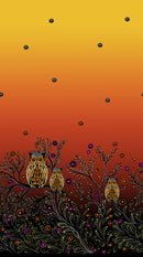 July Moon BA-00018M Orange Maroon Metallic Single Border by Betty Albert-Licenz for International Textiles
