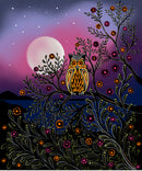 July Moon Panel BA-00017MP Dusty Rose Purple Metallic Panel by Betty Albert-Licenz for International Textiles